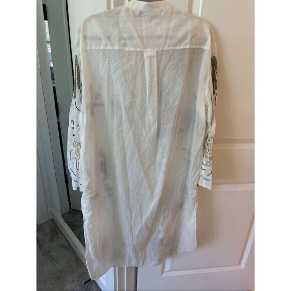 Zara The Lagoon Embroidered Sea Life kaftan, small $140 F22 - Picture 12 of 12